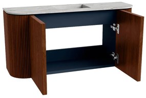 Mondiaz Joya DLux 85cm toiletmeubel ronding links/rechts ruby met wastafel faye midden 1 kraangat glace