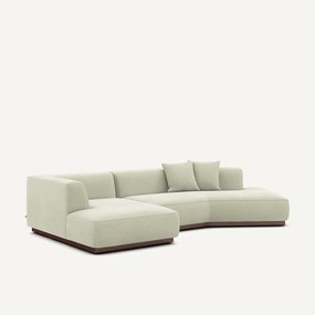 Hoekbank links open in stonewashed fluweel, JACOPO