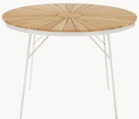 Ronde tuintafel Hard & Ellen met teakhouten tafelblad, in verschillende formaten