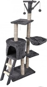 Kats uitgebreide krabpaal voor katten met 5 etages - H135cm - Met meerdere ingebouwde speeltjes