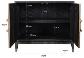 Richmond Interiors Bloomville Hotel Chique Dressoir Van Leer - 97x45x85cm.