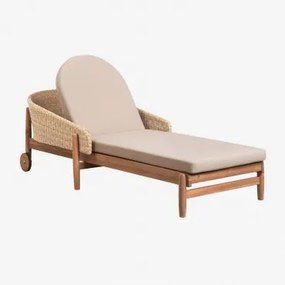 Ligstoel Van Acaciahout En Synthetisch Riet Ribeira Acacia Bruin - Sklum