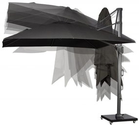 Platinum Challenger Telescope Zweefparasol premium - 3,5x3,5 - Faded Black met Marbella voet en hoes