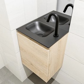 Mondiaz Olan 40cm toiletmeubel washed oak met wastafel urban links 1 kraangat