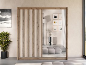 Kledingkast Gemes, Wit, Wotan eik, 215x203x60cm, 183.3 kg, Kledingkast deuren: Schuivend