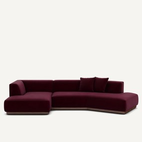 Linker open hoekbank fluweel, Jacopo