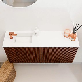 Mondiaz Joya 90cm toiletmeubel ruby met wastafel faye links 1 kraangat talc