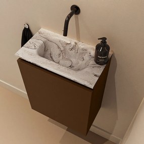 Mondiaz Ture DLux toiletmeubel 40cm rust met wastafel glace midden zonder kraangat