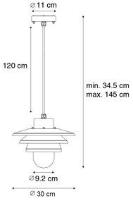 Design buiten hanglamp zwart IP44 - Morty Design E27 IP44 Buitenverlichting rond