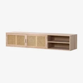 Tv-meubel 150x35 Cm Van Ralik Hout Voor Aan De Muur Bruin – Natuurlijk Hout - Sklum