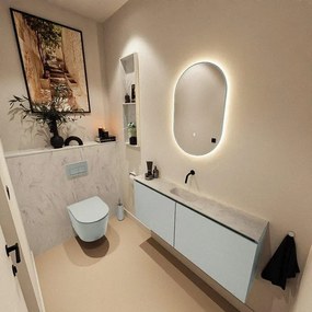 MONDIAZ TURE-DLUX 120cm toiletmeubel Greey. EDEN wastafel Opalo positie midden. Zonder kraangat. TUREDX120GREM0OPA