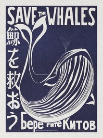 Kunstdruk Save the Whales (Political Vintage), (30 x 40 cm)