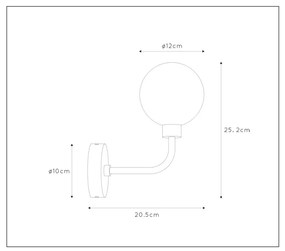 Lucide Berend wandlamp 33W laag zwart