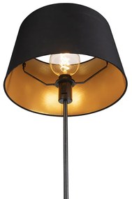 Vloerlamp zwart met zwarte kap 35 cm verstelbaar - Parte Klassiek / Antiek E27 cilinder / rond rond Binnenverlichting Lamp