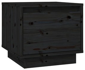 vidaXL Nachtkastje 35x34x32 cm massief grenenhout zwart
