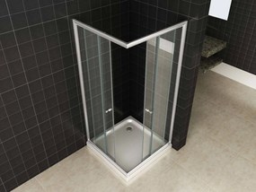 Saqu Slide douchecabine hoekinstap 90x90x190cm helder glas/aluminium