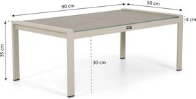 Stoel en Bank Loungeset 4 personen Aluminium Zand/Beige  Domani Furniture Leaf