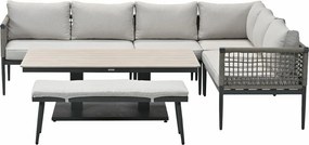 Garden Impressions Burela - Brugge lounge dining set 6-delig rechts - taupe