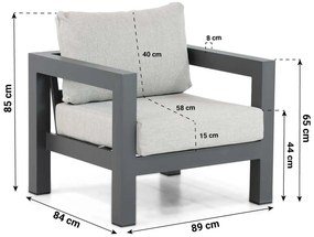 Tuinstoel Aluminium Grijs-antraciet Lifestyle Garden Furniture Luca