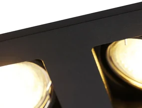 Inbouwspot zwart rechthoekig 2-lichts - Qure Modern GU10 Binnenverlichting Lamp