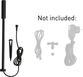 Moderne prikspot 12V zwart 10cm incl. LED IP65 - Voltaire Lino