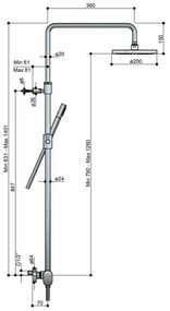 Hotbath Get Together SDS8CR opbouw regendouche met 3s handdouche en 25cm hoofddouche chroom