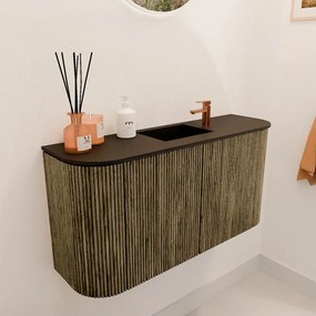Mondiaz Joya 85cm toiletmeubel ronding links/rechts dusk met wastafel faye midden 1 kraangat urban