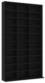 vidaXL Cd-kast 102x16x177,5 cm bewerkt hout zwart