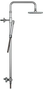 Hotbath Archie SDS30 opbouw regendouche met ronde handdouche en 20cm dunne hoofddouche RVS