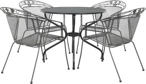 Elegance ronde stapelbare bistroset strekmetaal Ø90 cm. - Antraciet