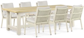 Tuinset 6 personen 260 cm Aluminium/rope Taupe Coco Sevilla/San
