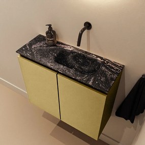 Mondiaz Ture DLux toiletmeubel 60cm oro met wastafel lava rechts zonder kraangat