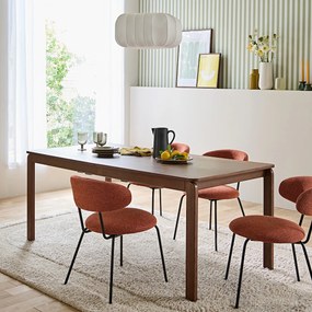 Uitschuifbare eettafel, walnootfineer, 6 tot 8 couverts, Talet