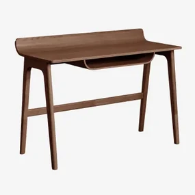 Bureau 120x50 Cm In Colman Hout Marrón Nogal Oscuro - Sklum