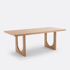 Eettafel, rechthoekig, eiken en gefineerd, 6 tot 8 couverts, DOUVE