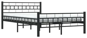 vidaXL Bedframe staal zwart 140x200 cm