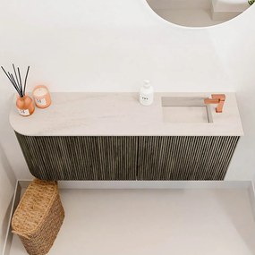 Mondiaz Joya DLux 100cm toiletmeubel ronding links shadow met wastafel faye rechts 1 kraangat meli