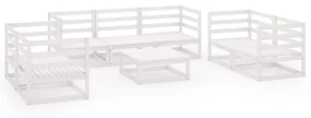 vidaXL 8-delige Loungeset massief grenenhout wit