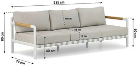 Stoel en Bank Loungeset 5 personen Aluminium Wit  Coco Avellino
