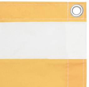 vidaXL Balkonscherm 75x600 cm oxford stof wit en geel