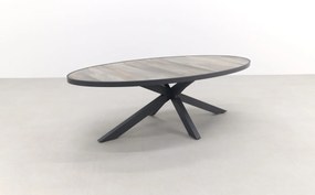 Silva tuintafel houtlook/keramiek - Ovaal - 240x115 cm.