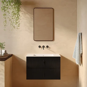 Muebles Raya onderkast ribbelfront 80cm met 2 softclose lades zwart mat