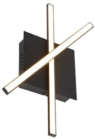 Moderne plafondlamp zwart incl. LED 3-staps dimbaar - Cruz Modern vierkant Binnenverlichting Lamp