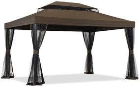 Bruin tuinpaviljoen met klamboe Valencia 3x3 m Tuinpunt