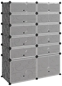 vidaXL Schoenenrek 94x37x125 cm polypropeen zwart