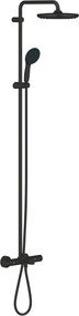 Grohe QuickFix Vitalio Start 250 regendoucheset met 3 straalsoorten en thermostaatkraan incl. baduitloop Ø25cm mat zwart