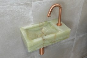 Saniclear Green Onyx fonteinset met gebogen kraan in geborsteld koper
