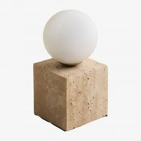 Travertijn Tafellamp Met Davise Kristallen Bol Travertine - Sklum