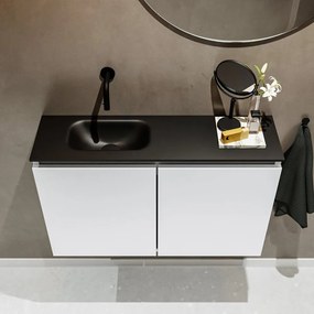 Mondiaz Ture 80cm toiletmeubel talc met wastafel urban links geen kraangat