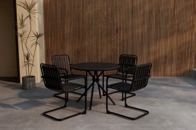 The Outsider Ronde Diningset - Bram - Zwart - 5 delig - The Outsider